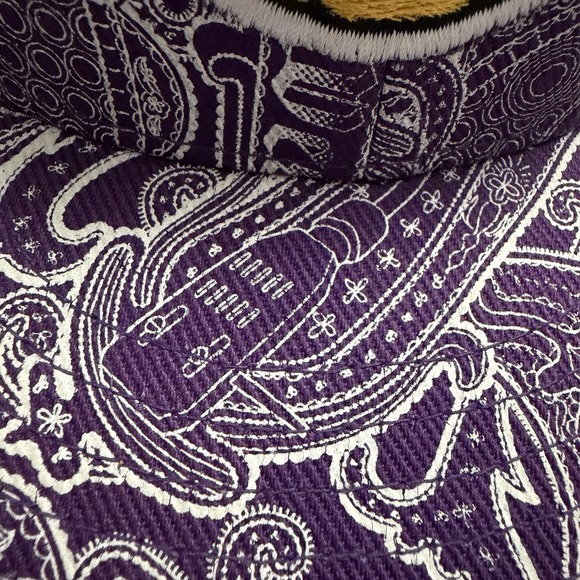 Los Angeles Lakers Adidas Fitted Hat Size 7 3/4 7.25 AOP Paisley All Over Print - Picture 3 of 16